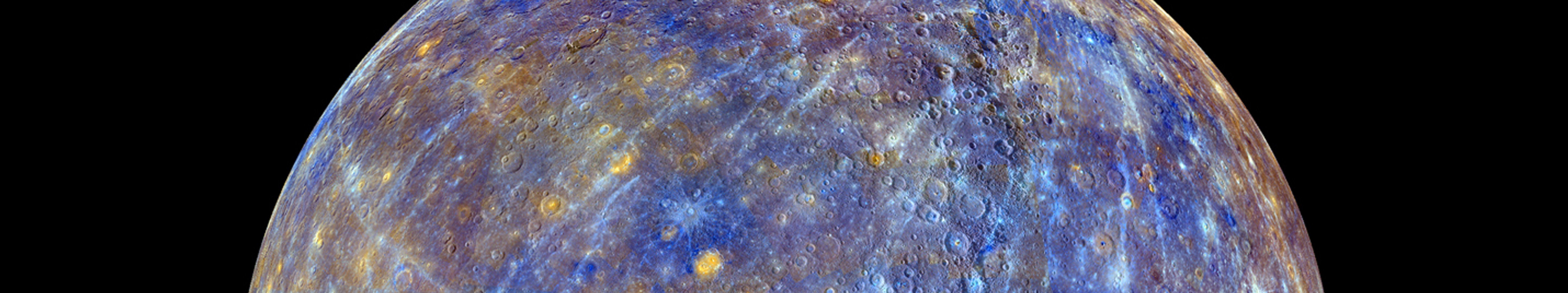 Mercury, Space, NASA, Blue, Gold, Black, MESSENGER, Planet, Sun Wallpaper