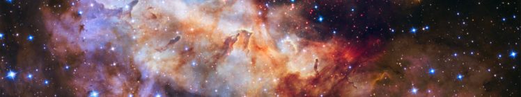 ESA, Space, Galaxy, Suns, Stars, Hubble Deep Field, Westerlund 2, Nebula, Multiple display, Triple screen HD Wallpaper Desktop Background
