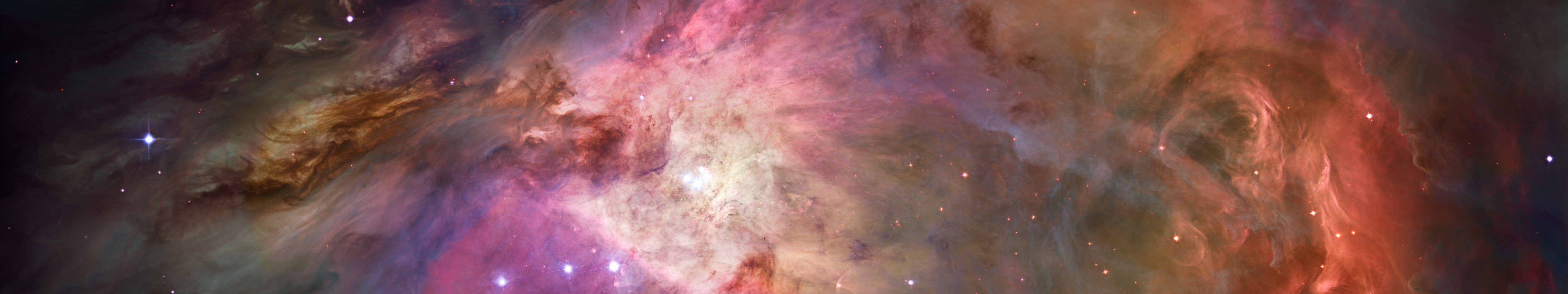 Orion, Nebula, Space, Stars, Suns, ESA, Hubble Deep Field, Galaxy, Multiple display, Triple screen Wallpaper