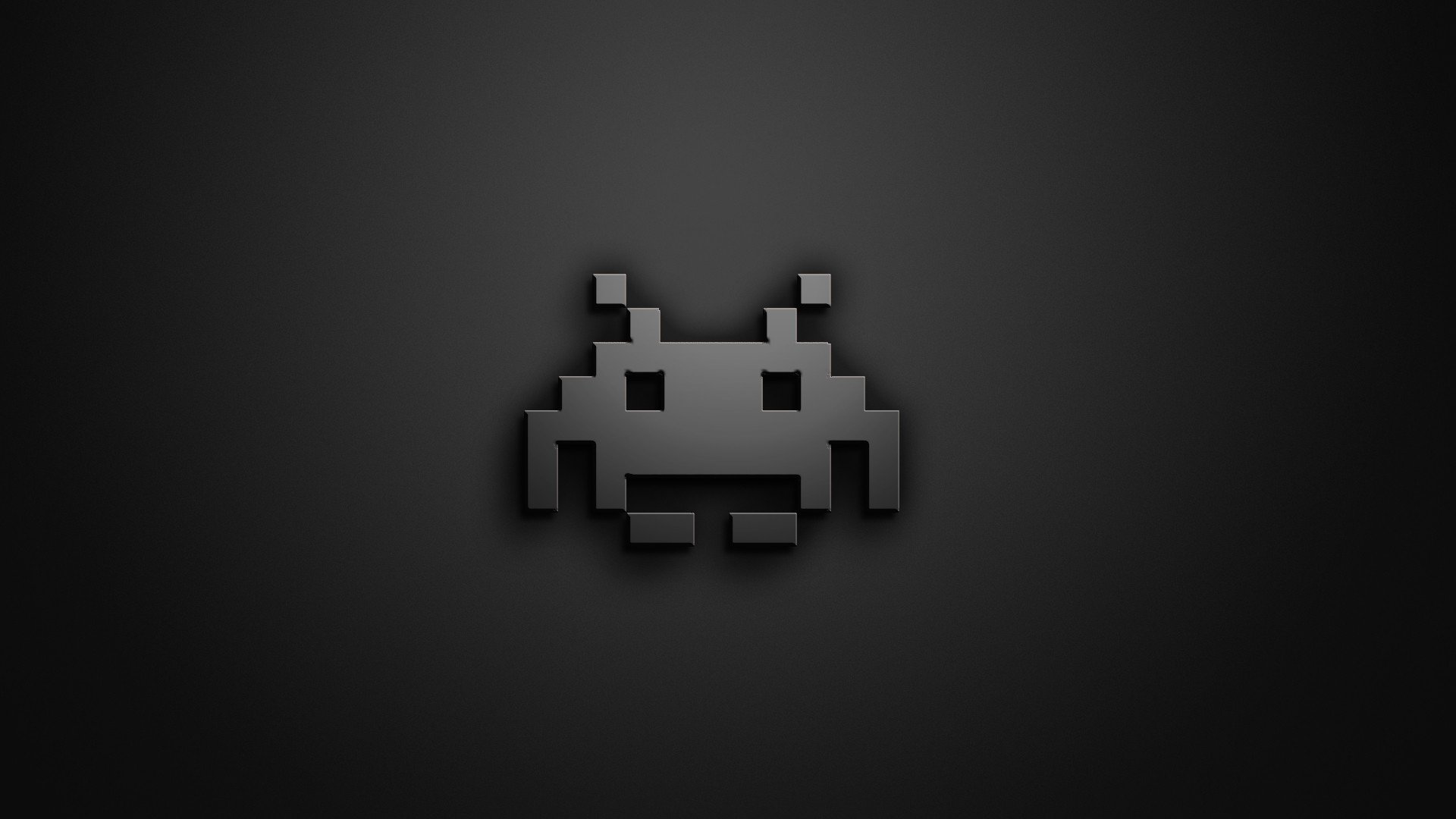Space Invaders, Retro games, Video games, Monochrome, Simple background, Digital art Wallpaper