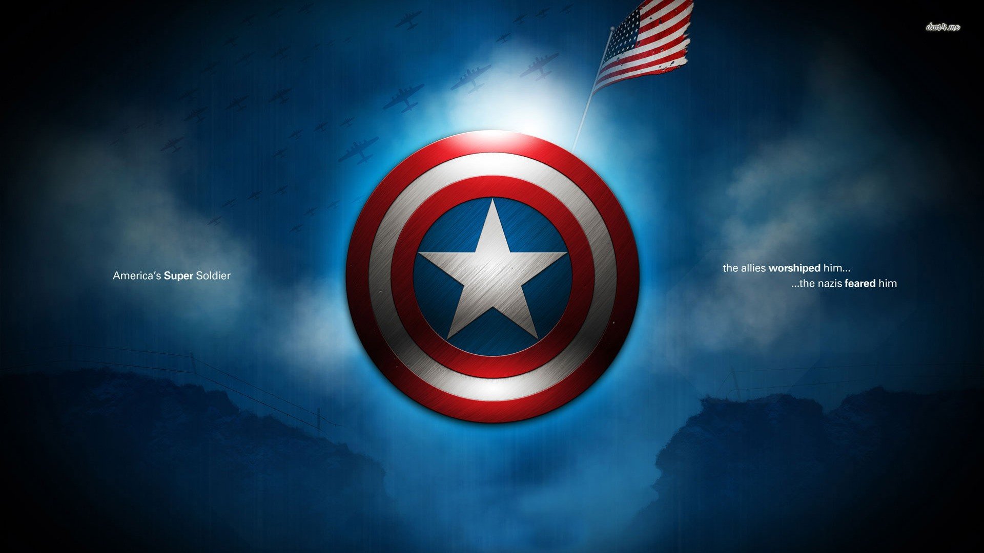 Captain America, Typography, Flag, Marvel Cinematic Universe, Shield, Digital art HD Wallpapers / Desktop and Mobile Images & Photos