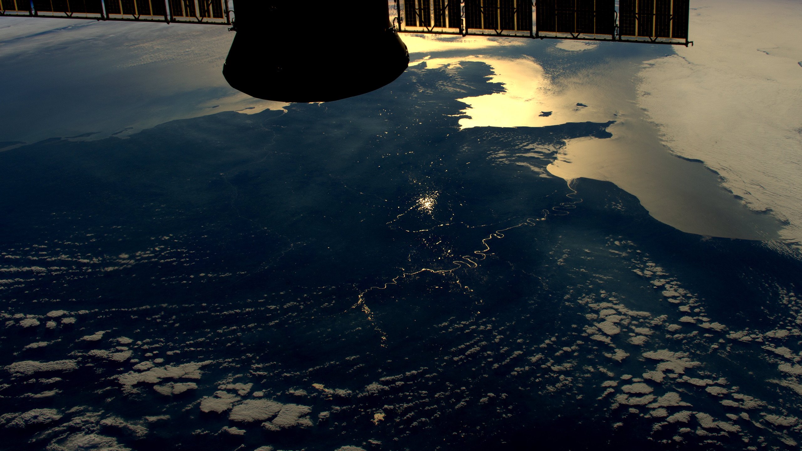 aerial view, Earth, Space, Seine, France Wallpaper