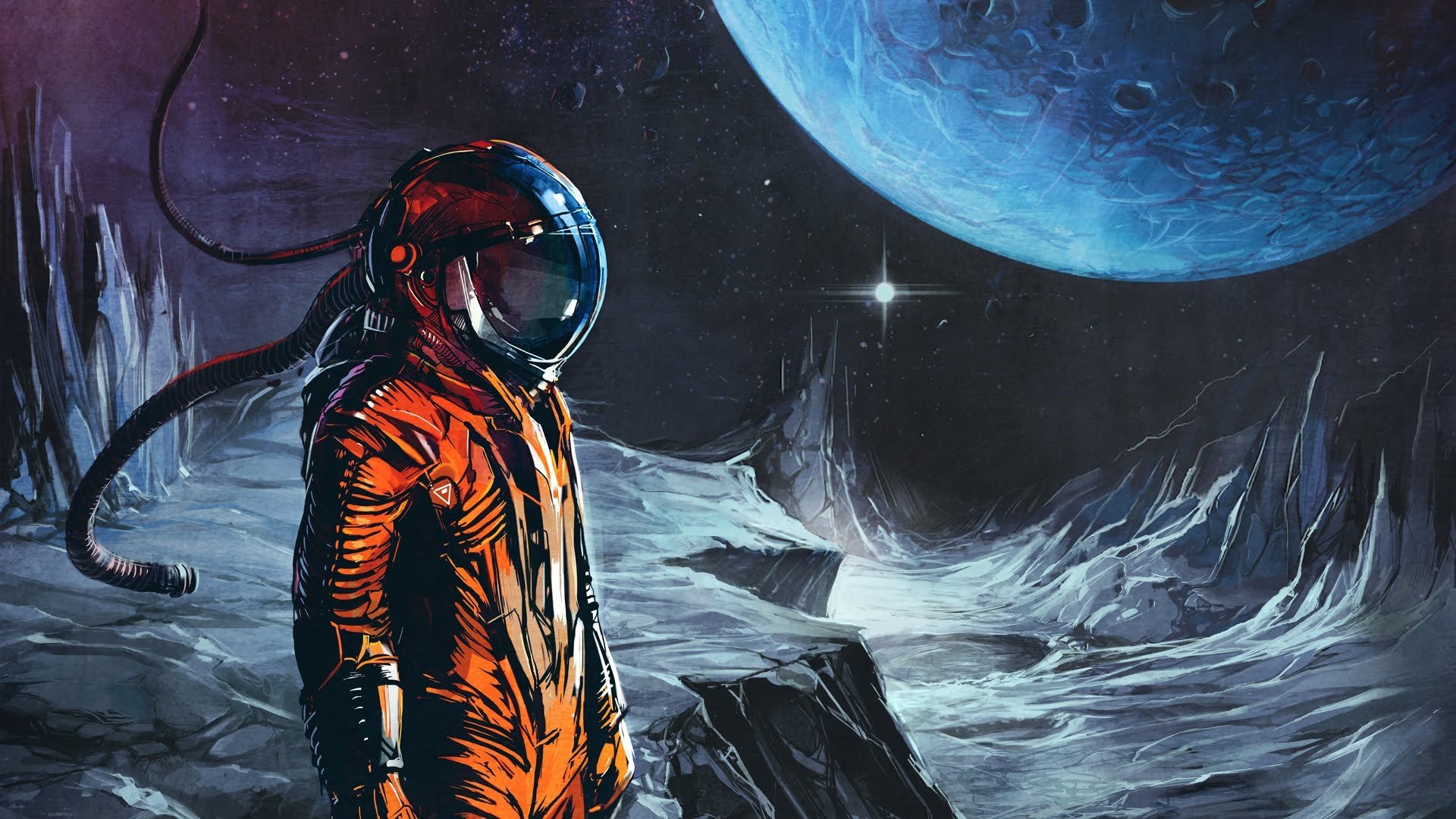 space suit, Astronaut, Artwork, Space, Science fiction, Space art HD