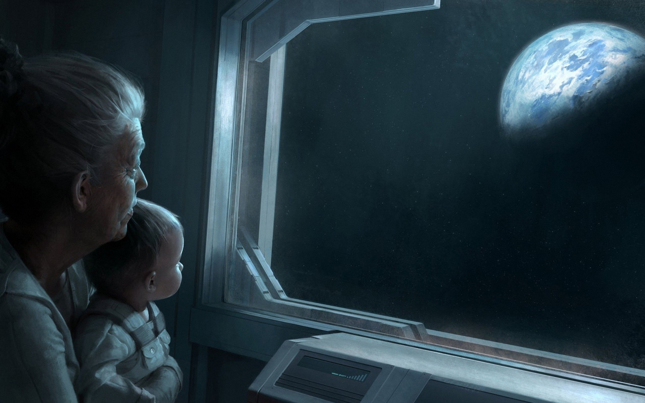 baby, Old people, Science fiction, Space Wallpaper