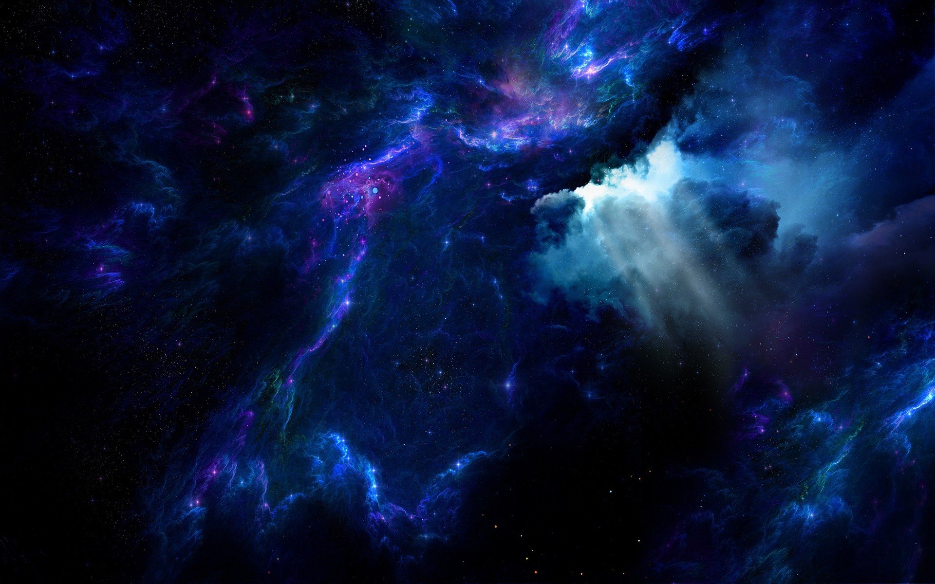 space, Nebula, Blue, Violet, White Wallpaper