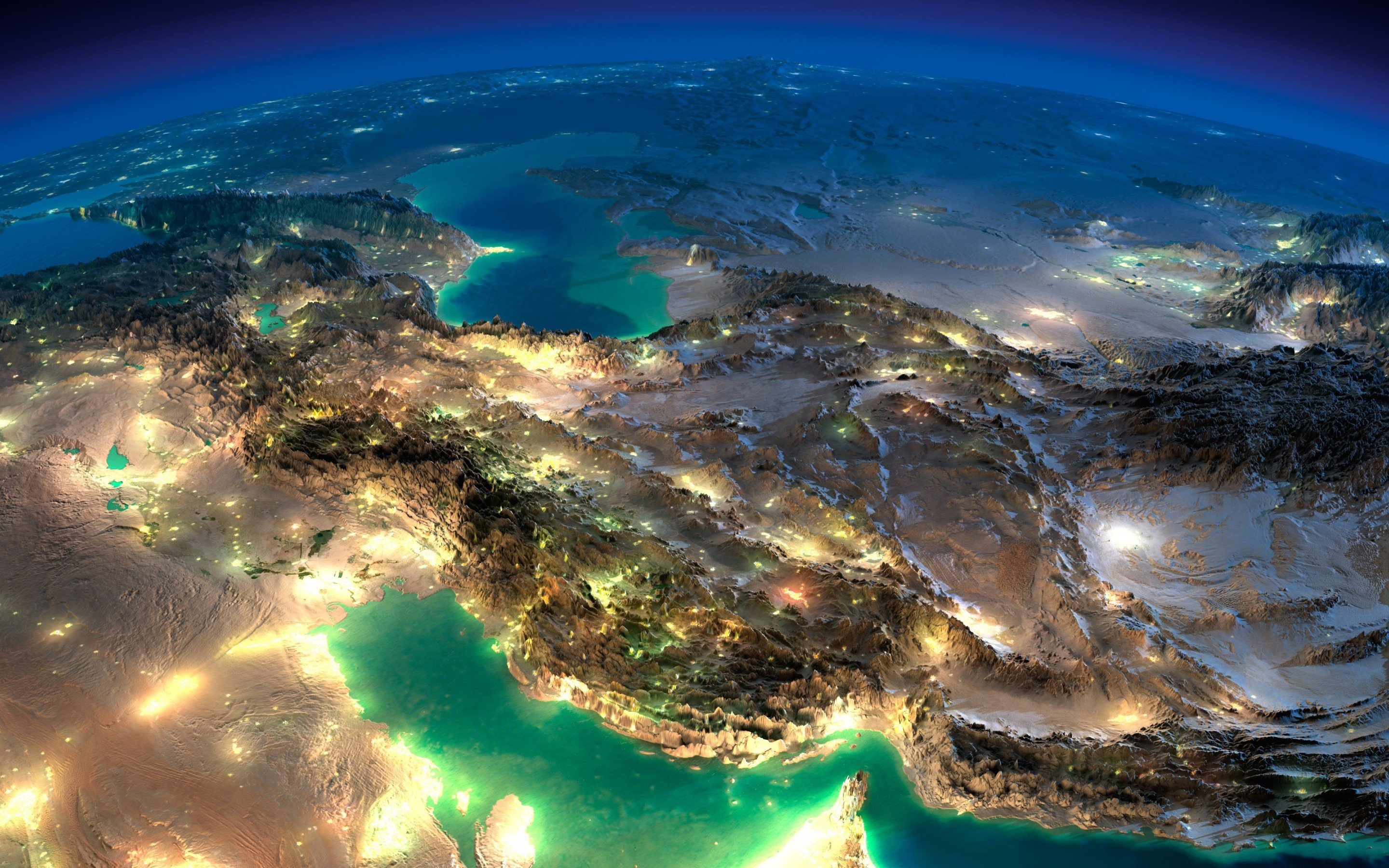 Iran, Night, Space Wallpaper
