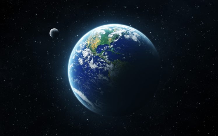 space, Earth, Stars, Moon HD Wallpaper Desktop Background