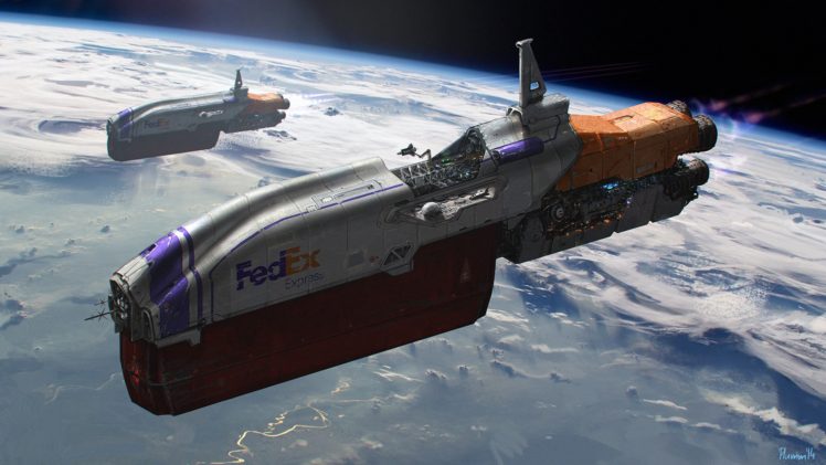 spaceship, Fedex, Space HD Wallpaper Desktop Background