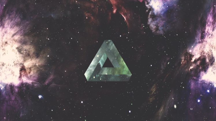 triangle, Geometry, Space, Nebula, Galaxy, Penrose triangle HD Wallpaper Desktop Background