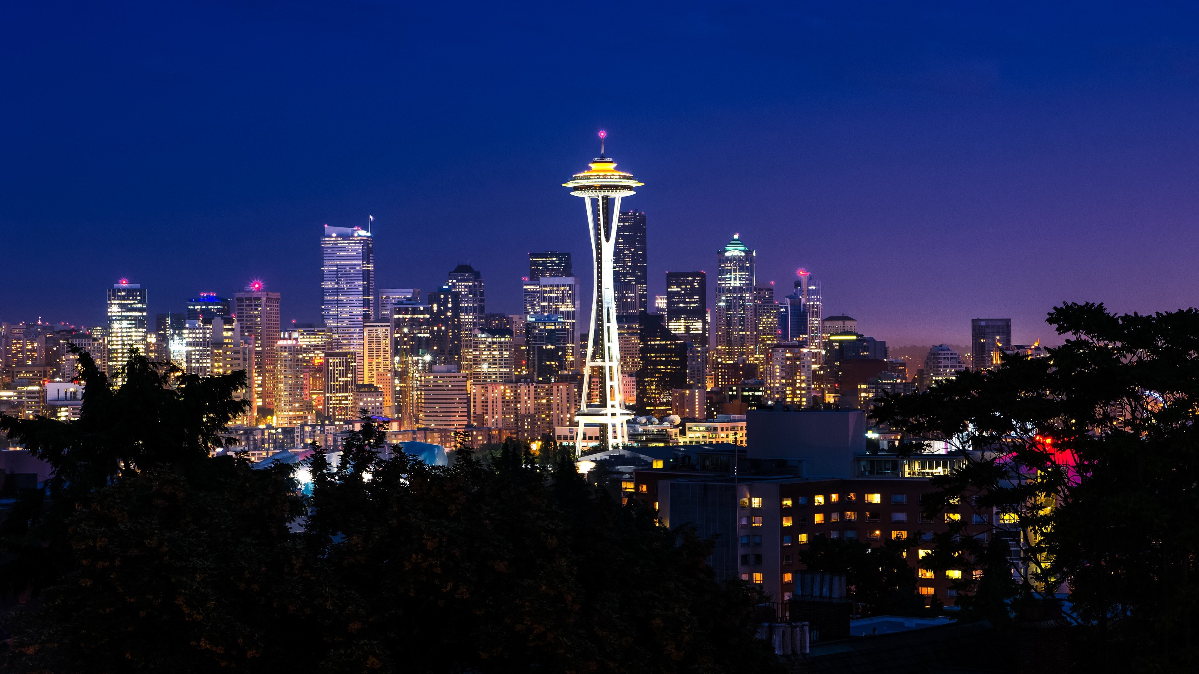 city, Seattle, Space Needle Wallpaper
