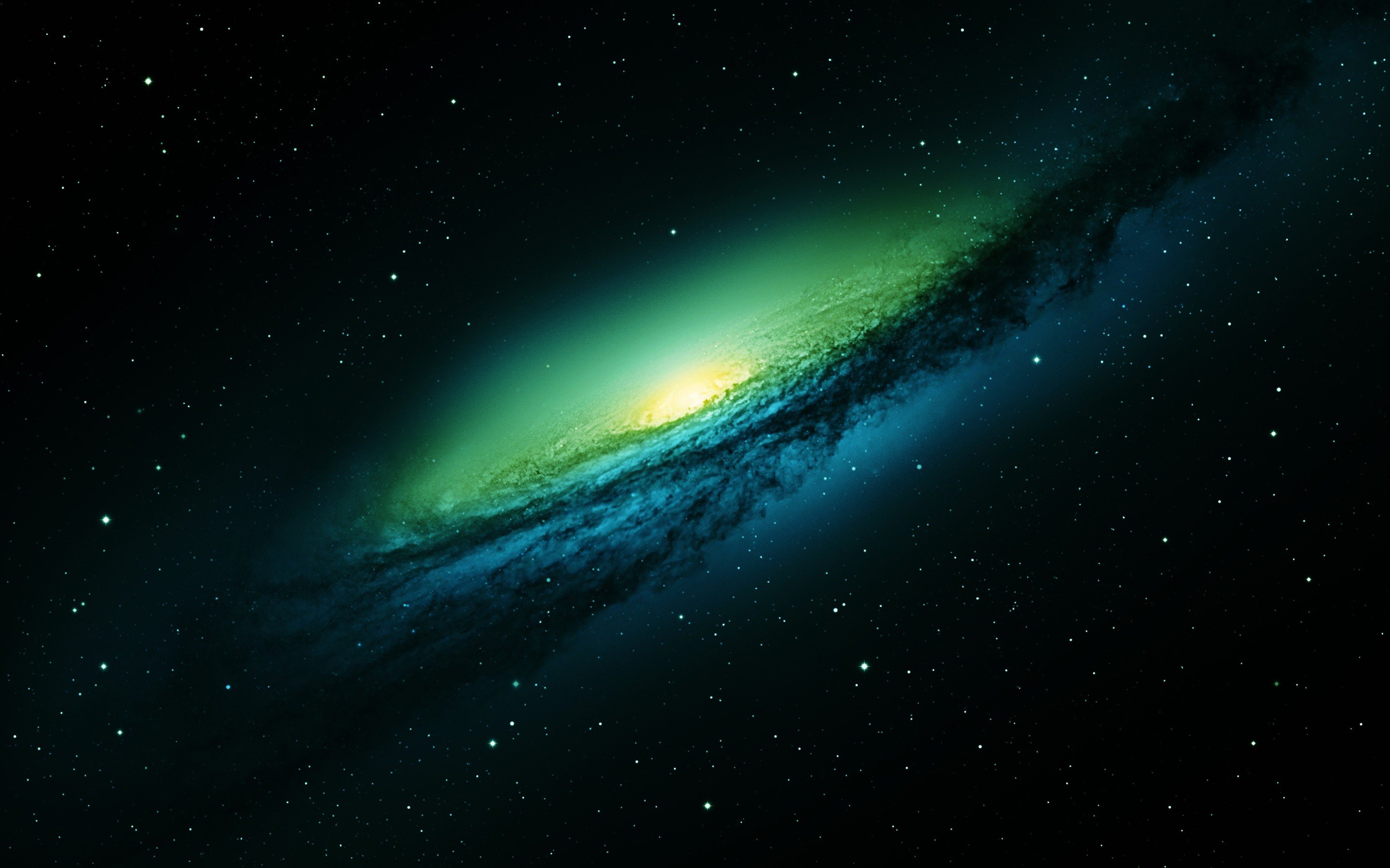 green, Stars, Galaxy, Space Wallpaper