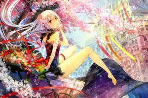 flowers, Anime girls, Anime, Original characters