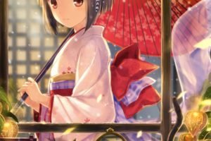 cat, Kimono, Traditional clothing, Anime girls, Original characters