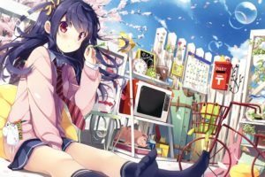 anime girls, Original characters, School uniform