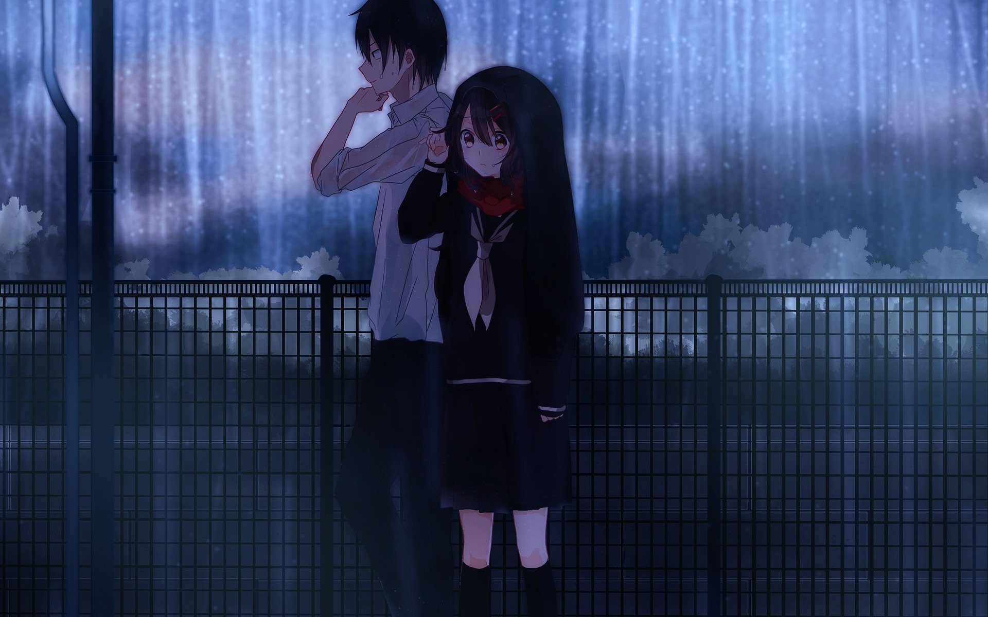 couple, Rain Wallpaper