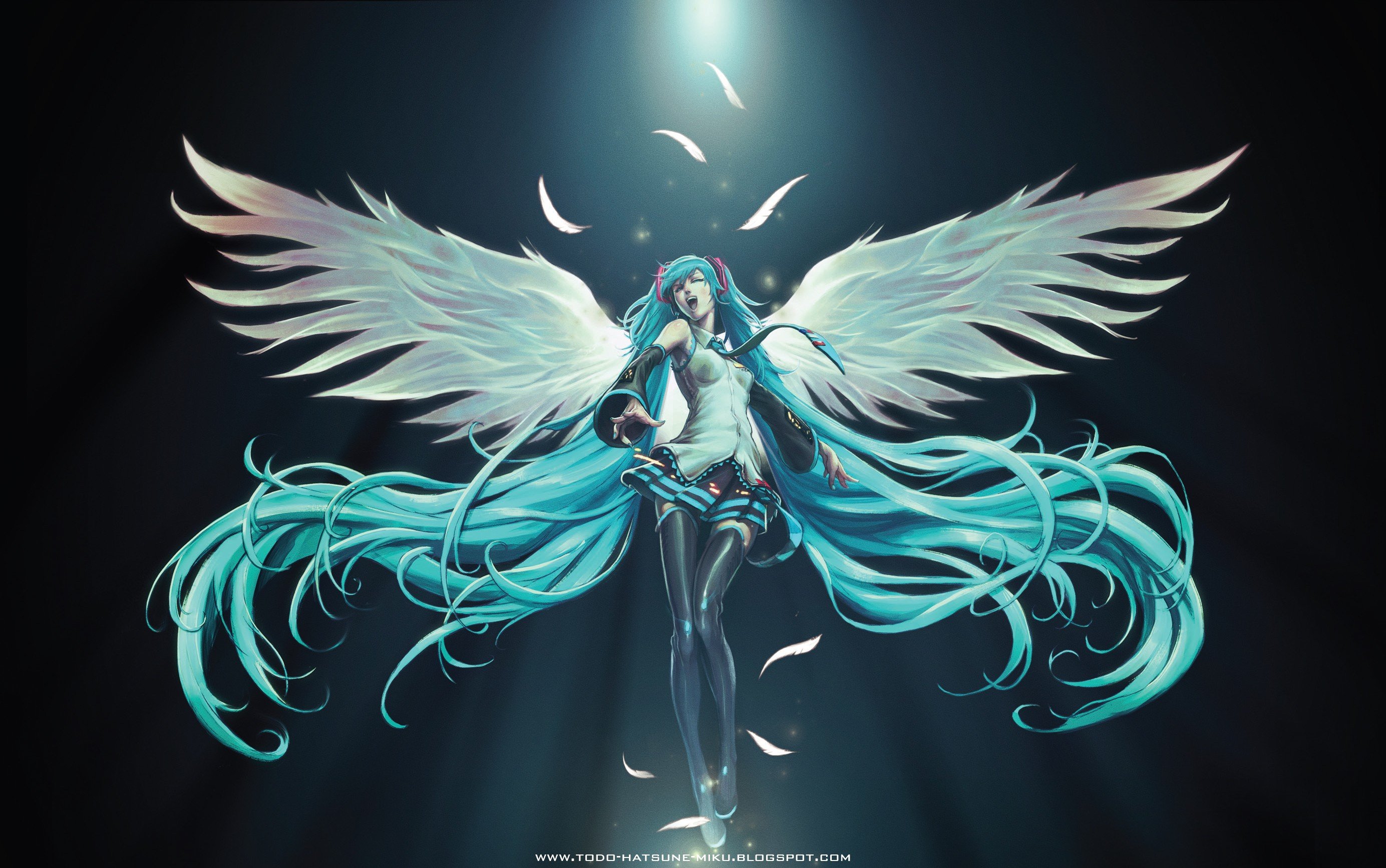 Hatsune Miku, Vocaloid, Wings Wallpaper