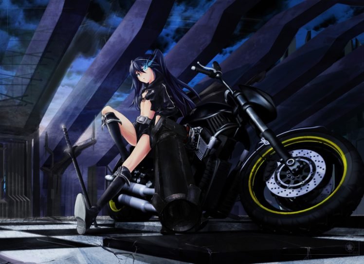 Black Rock Shooter, Anime girls, Anime, Weapon, Strength (Black Rock Shooter) HD Wallpaper Desktop Background