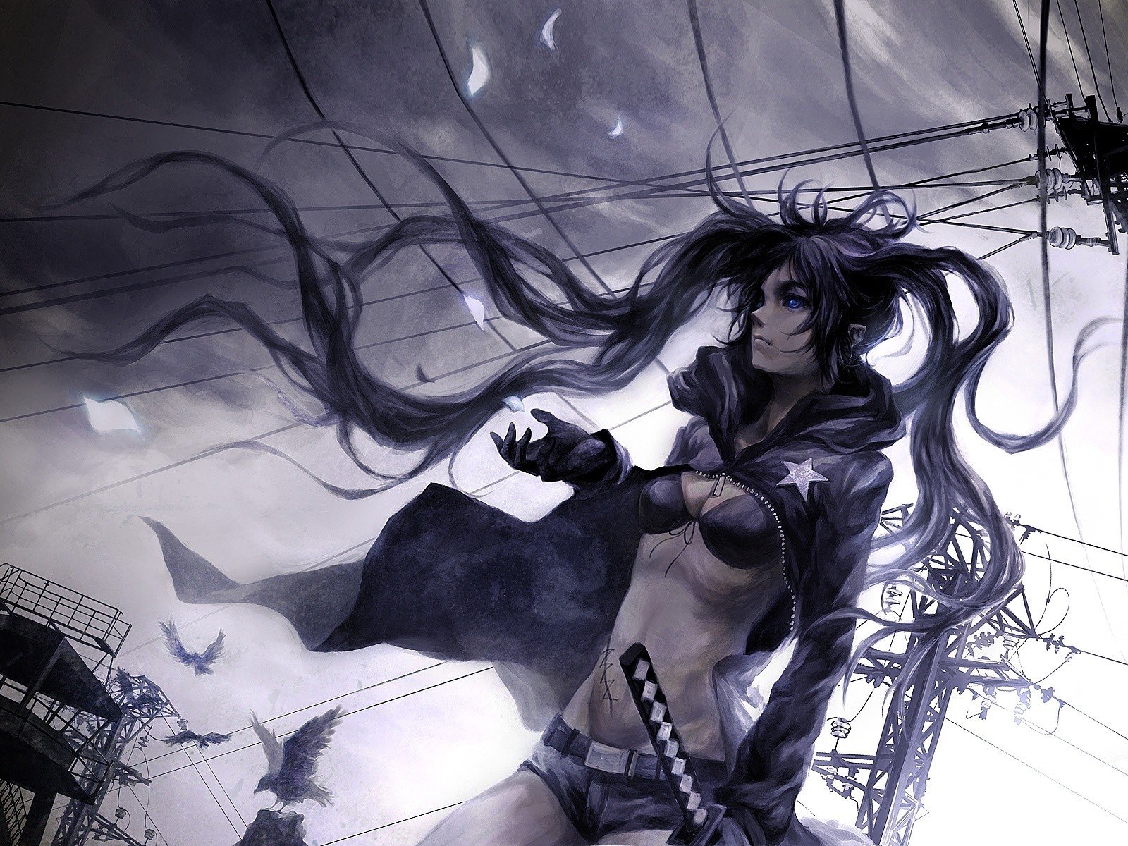 Black Rock Shooter, Anime girls, Anime, Weapon, Strength (Black Rock Shooter) Wallpaper