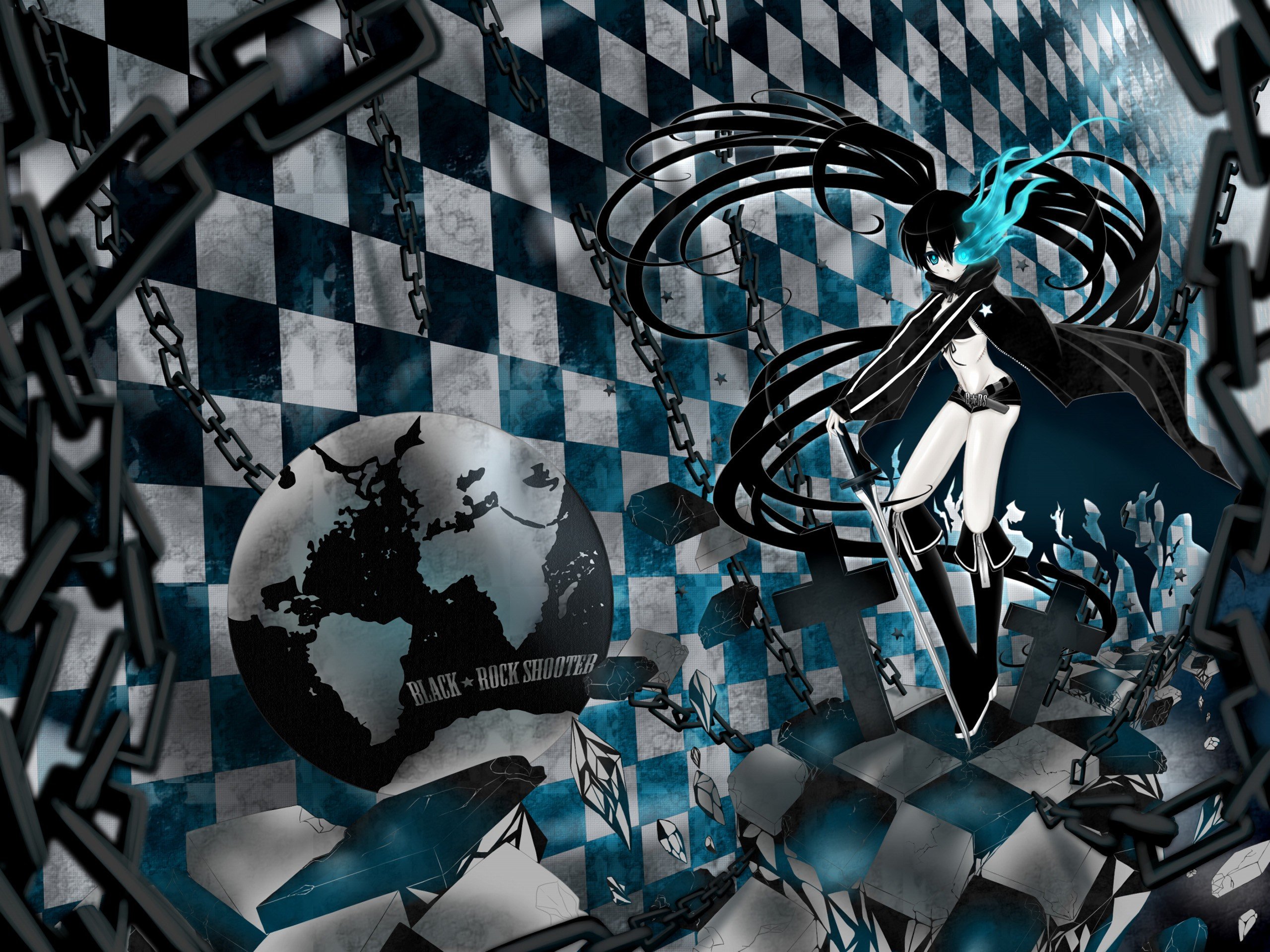 Black Rock Shooter, Anime girls, Anime, Strength (Black Rock Shooter) Wallpaper