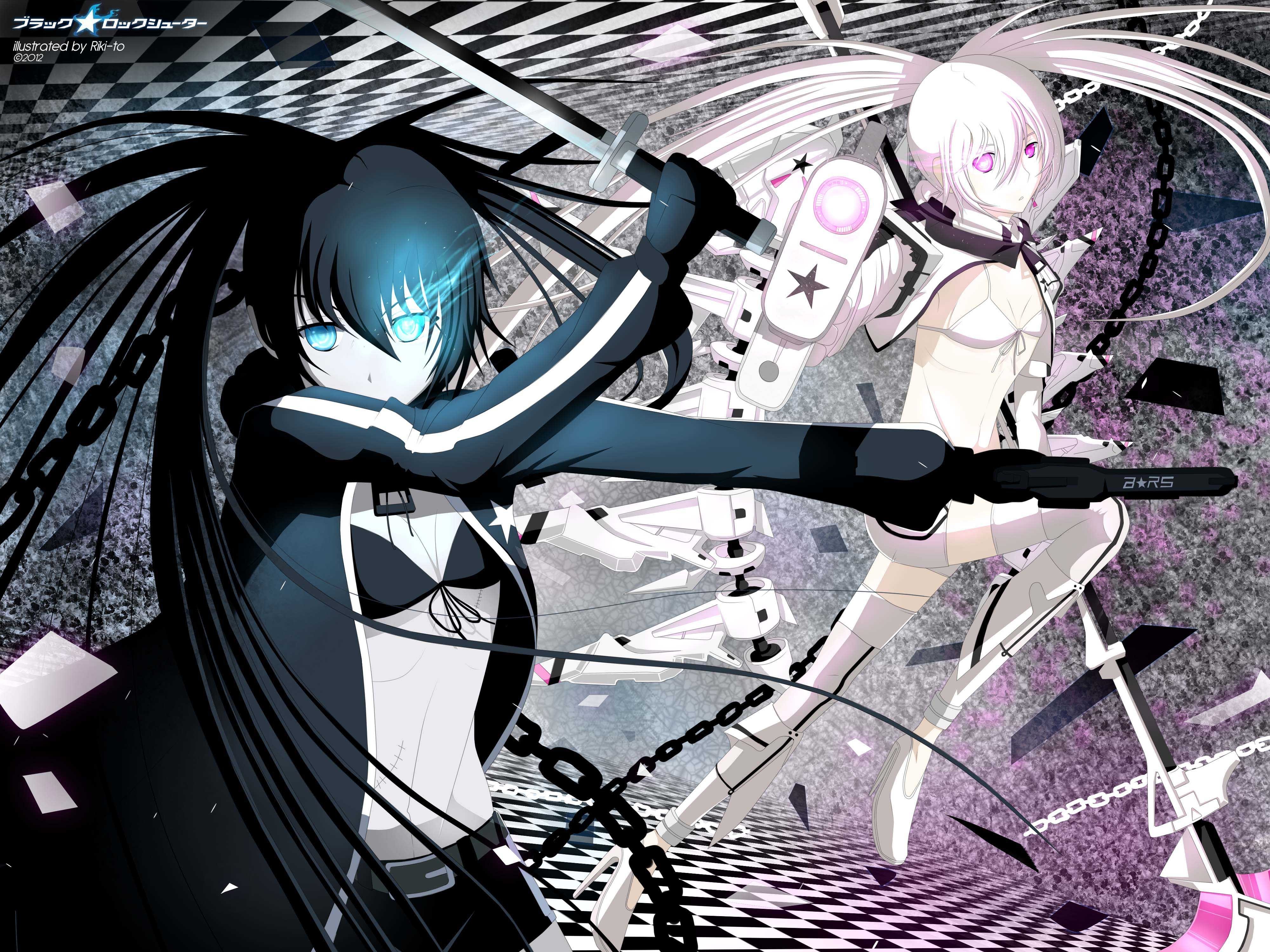 Black Rock Shooter, Anime girls, Anime, White Rock Shooter, Strength (Black Rock Shooter) Wallpaper