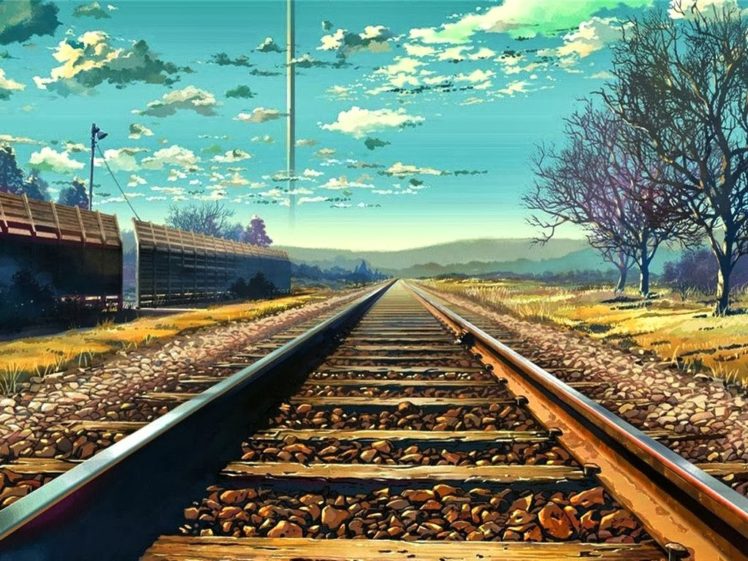 railway, Makoto Shinkai, 5 Centimeters Per Second HD Wallpaper Desktop Background