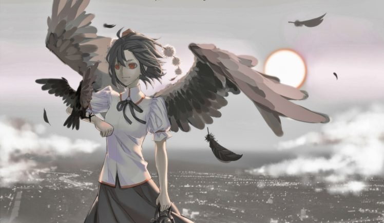 Touhou, Wings, Shameimaru Aya HD Wallpaper Desktop Background