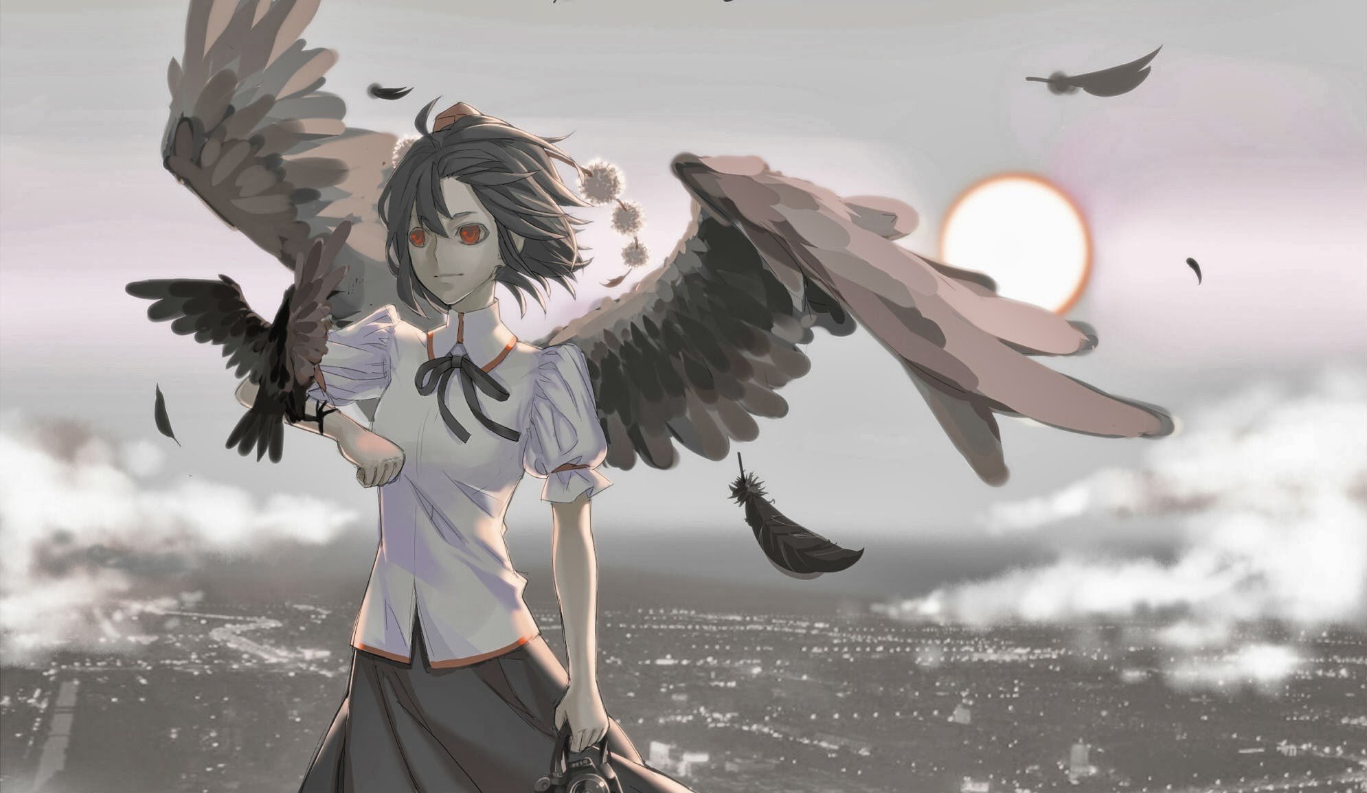 Touhou, Wings, Shameimaru Aya Wallpaper