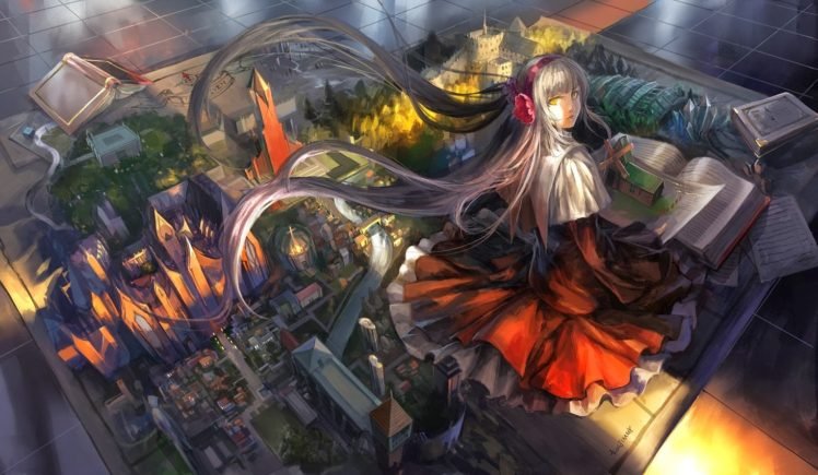 Pixiv Fantasia, Original characters, Anime girls HD Wallpaper Desktop Background