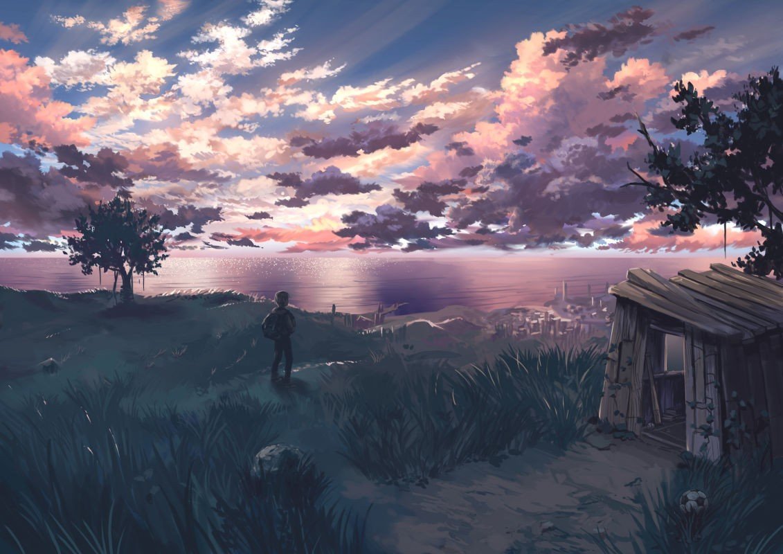 300644 Anime Sky Sunrise Scenery 4K  Rare Gallery HD Wallpapers