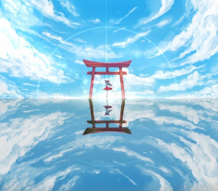 anime, Touhou, Hakurei Reimu, Torii HD Wallpaper Desktop Background