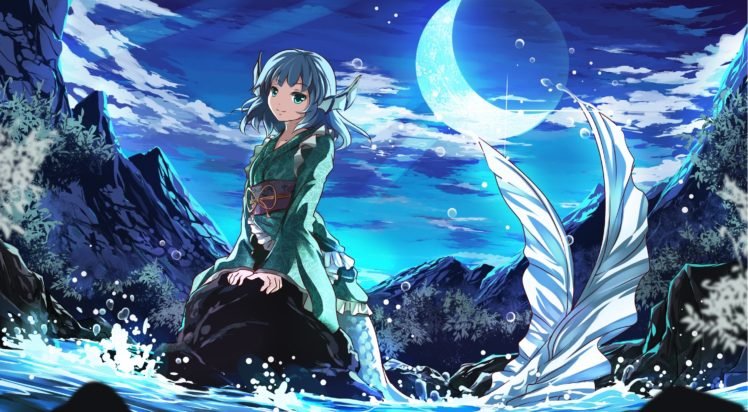 anime, Anime girls, Mermaids, Touhou, Wakasagihime HD Wallpaper Desktop Background