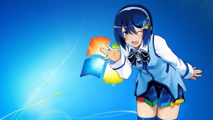 Windows 7, Anime girls, Madobe Nanami, Os tan HD Wallpaper Desktop Background