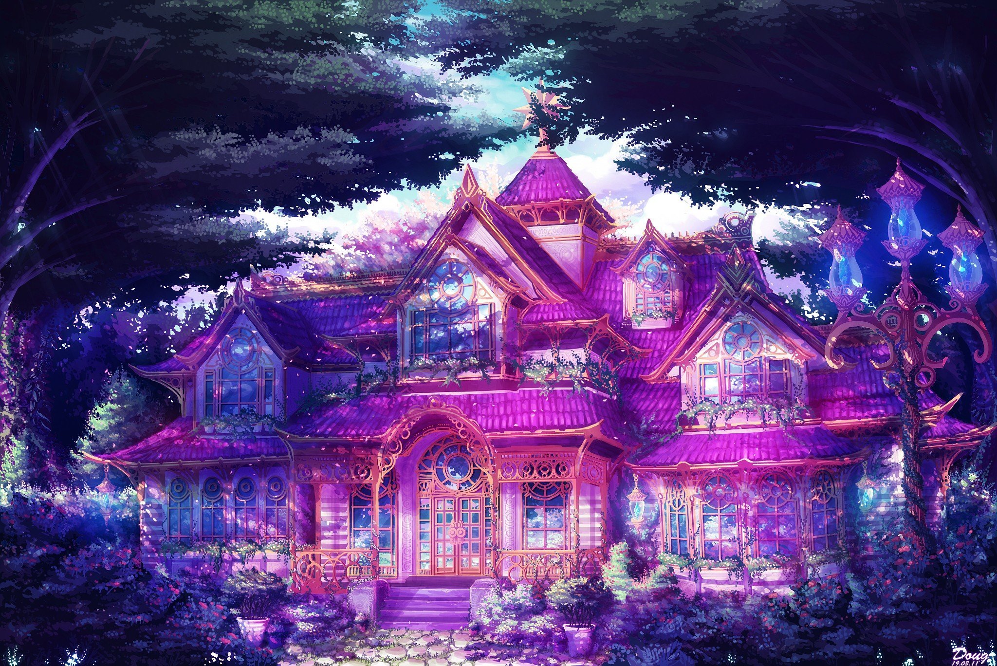 anime, Mansions Wallpaper