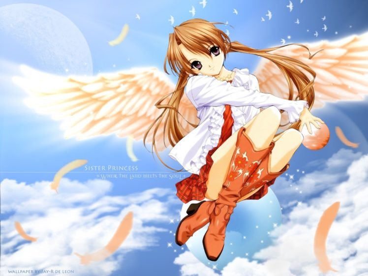 anime, Anime girls, Wings, Sister Princess HD Wallpaper Desktop Background