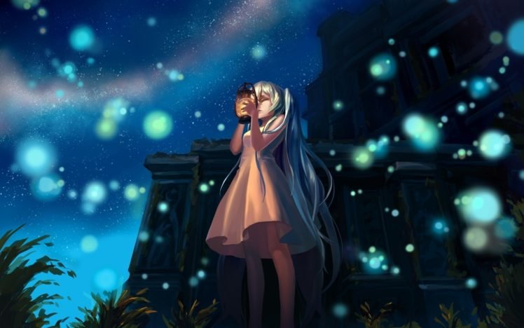 anime, Anime girls, Vocaloid, Hatsune Miku, Landscape HD Wallpaper Desktop Background