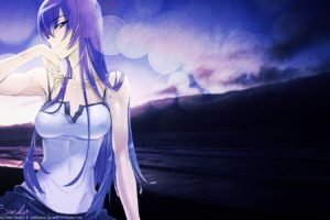 Busujima Saeko, Highschool of the Dead, Anime girls, Purple hair