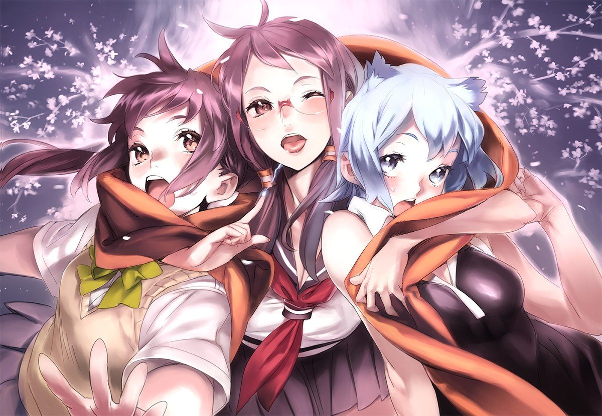 Yozakura Quartet, Anime girls, Isone Kotoha, Nanami Ao, Yarisakura Hime Wallpaper