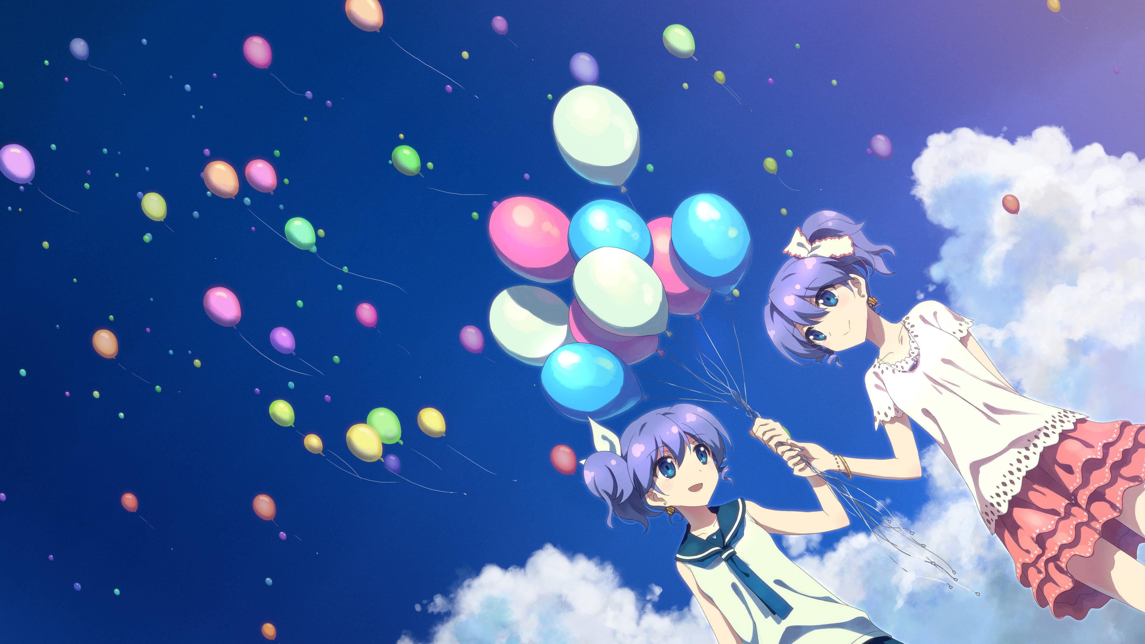 anime girls, Balloons, DJ Max Wallpaper