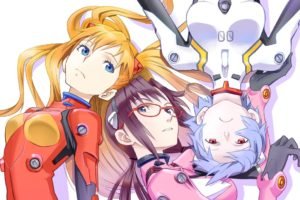 Neon Genesis Evangelion, Asuka Langley Soryu, Ayanami Rei, Simple background