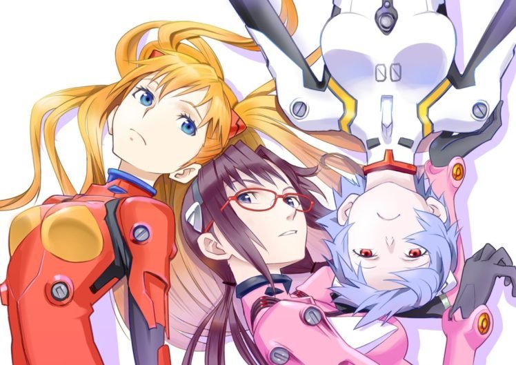 Neon Genesis Evangelion, Asuka Langley Soryu, Ayanami Rei, Simple background HD Wallpaper Desktop Background