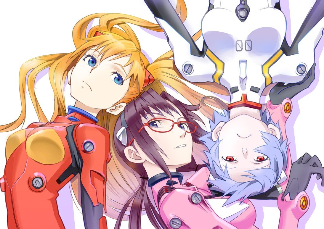 Neon Genesis Evangelion, Asuka Langley Soryu, Ayanami Rei, Simple background Wallpaper