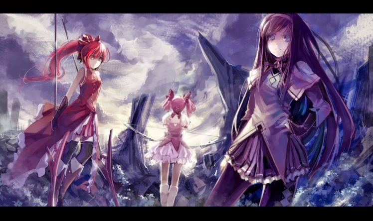 anime, Mahou Shoujo Madoka Magica, Sakura Kyouko, Kaname Madoka, Akemi Homura HD Wallpaper Desktop Background
