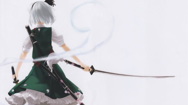 anime, Touhou, Konpaku Youmu, Sword HD Wallpaper Desktop Background