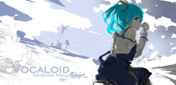 Vocaloid, Mivit, Hatsune Miku, Anime girls, Twintails, Aqua hair, Aqua eyes HD Wallpaper Desktop Background