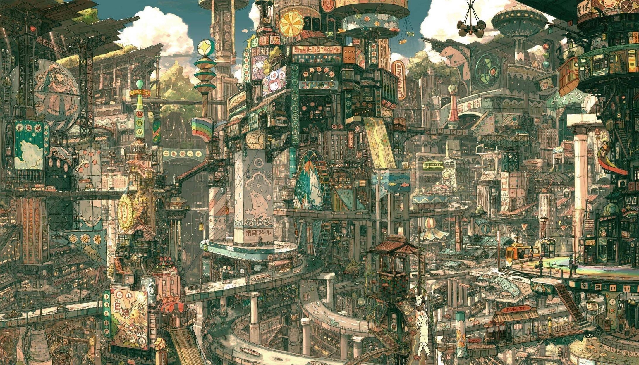 22 Anime City Wallpapers  Wallpaperboat