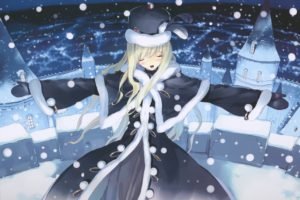 winter, Snow, Anime girls, Alice in Wonderland