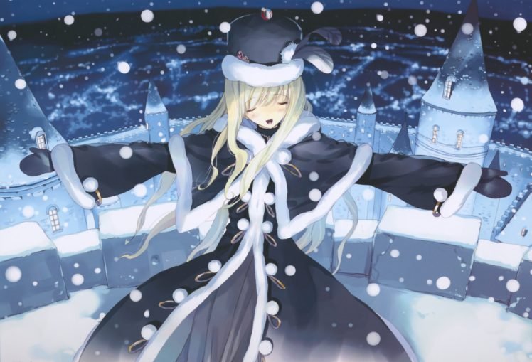 winter, Snow, Anime girls, Alice in Wonderland HD Wallpaper Desktop Background