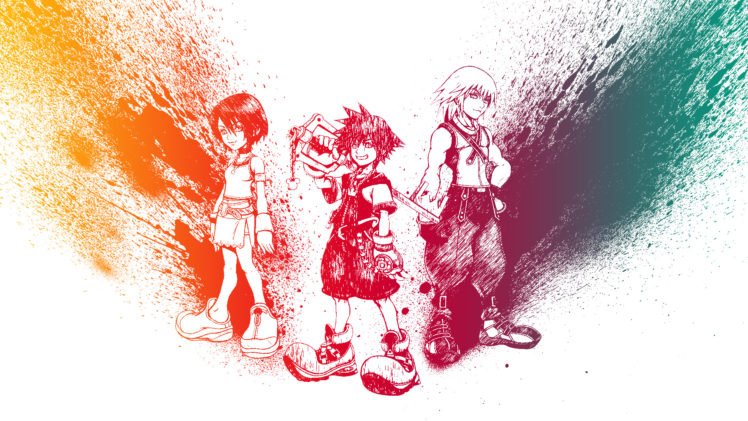 Kingdom Hearts, Sora (Kingdom Hearts), Riku, Kairi HD Wallpaper Desktop Background