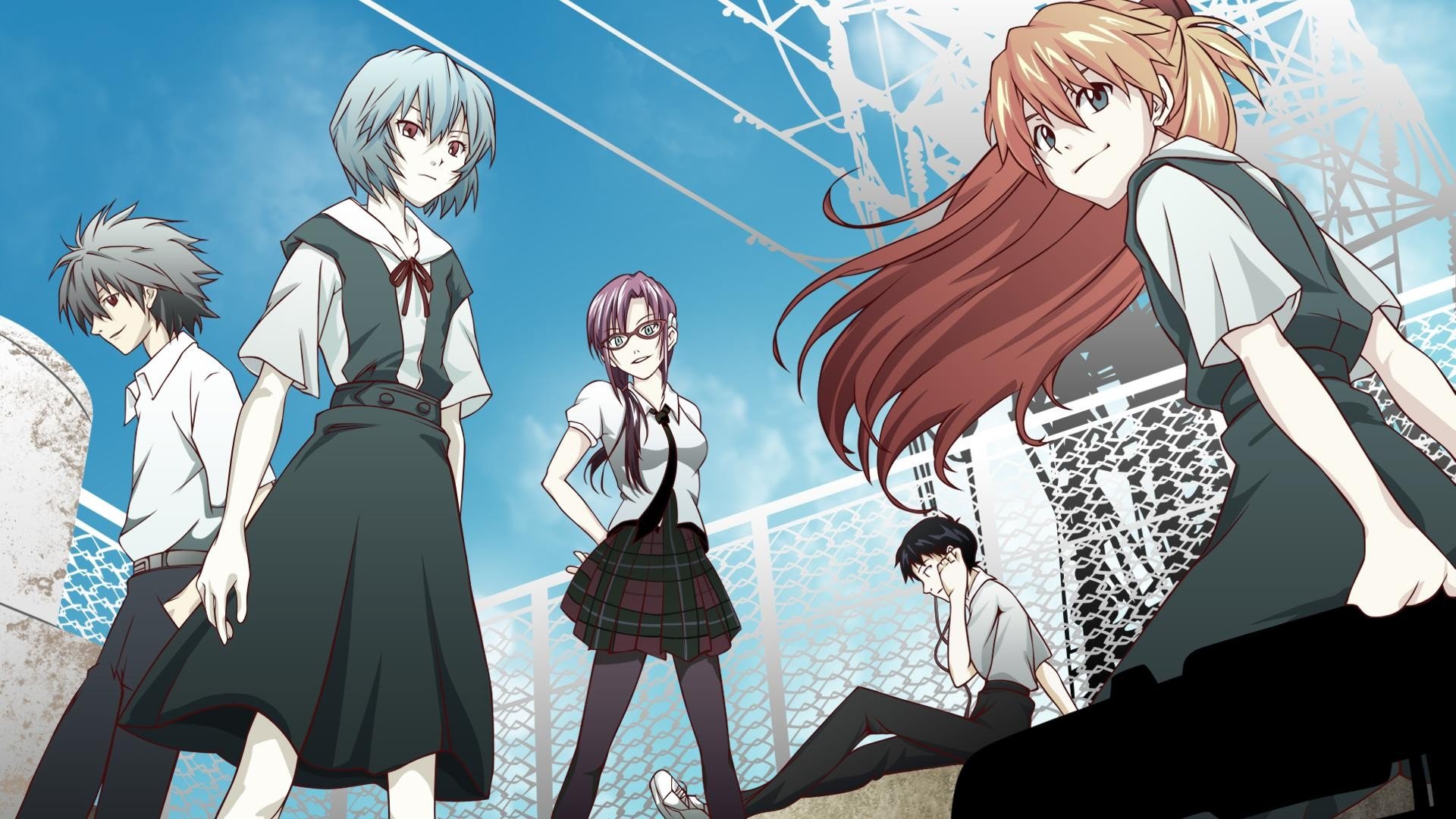 Neon Genesis Evangelion, Anime, Ayanami Rei, Makinami Mari Illustrious, Ikari Shinji, Asuka Langley Soryu Wallpaper