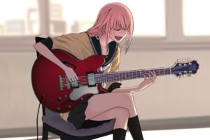 Vocaloid, Music, Megurine Luka, Anime girls, Guitar